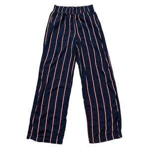 H&M Divided Striped Navy Red Straight Leg Pants Elastic Waist Pull-on - 2